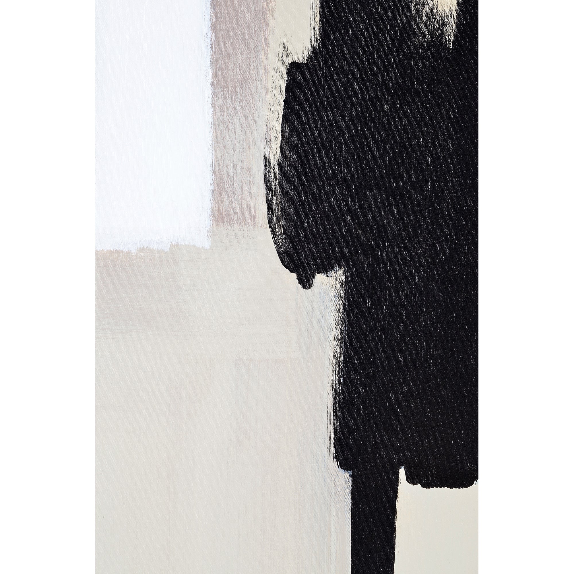 Telesto Canvas Art close-up of black shapes on a beige background.