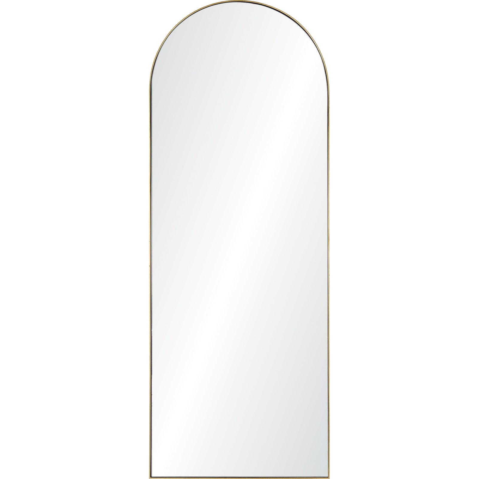 Thatcher Full Length Mirror with an arched top and gold frame, front view