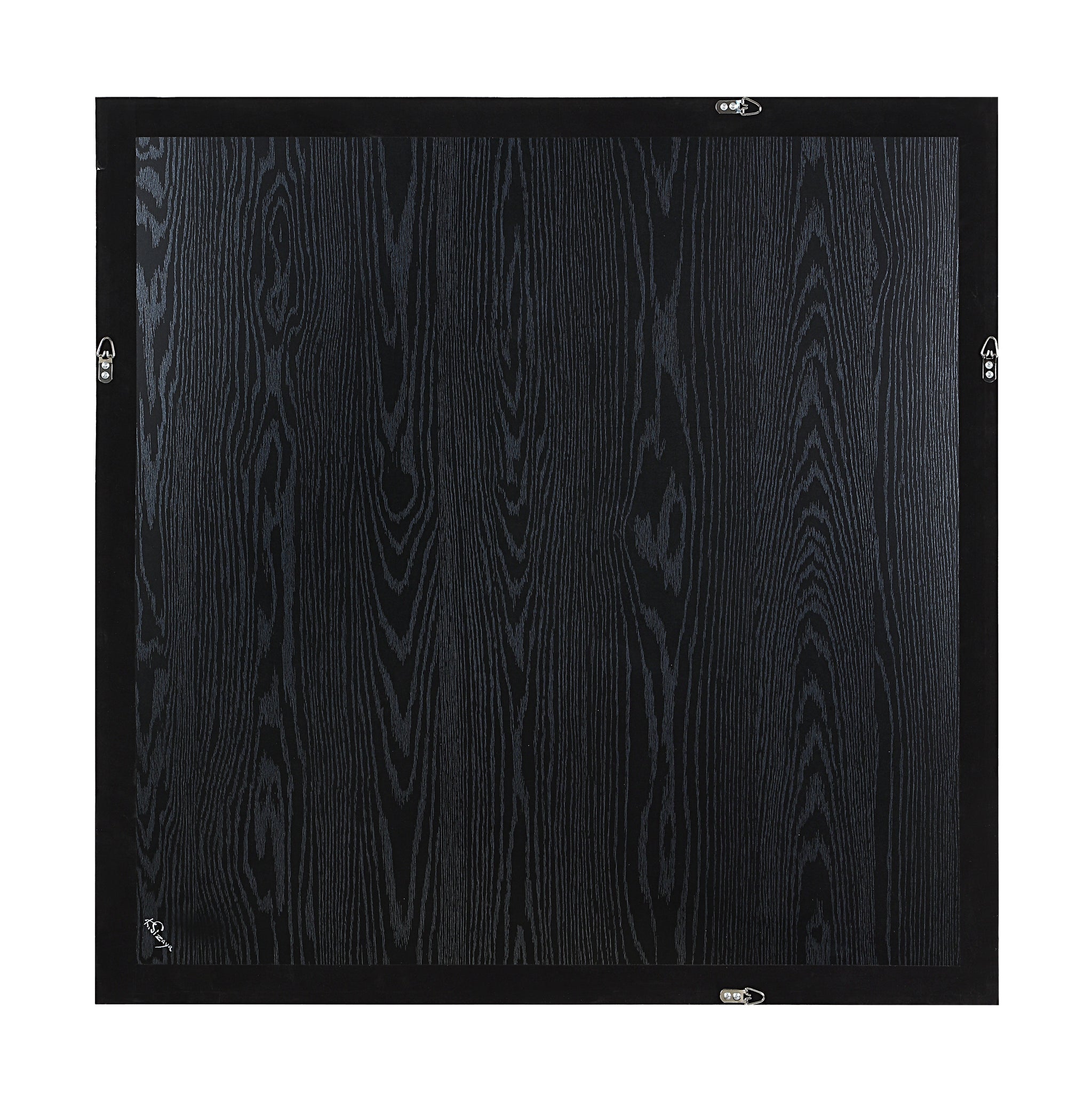 Back view of Stardust wall art showing a black wood finish with a textured pattern.