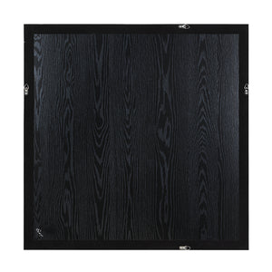 Back view of Stardust wall art showing a black wood finish with a textured pattern.