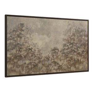 Toulouse canvas art with a textured background and subtle tree patterns in neutral tones.