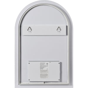 Blanca Led Mirror back view displaying mounting brackets and a white finish.