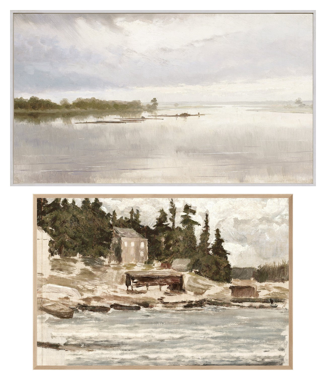 River Landscape & Lakeside Sketch (Large) Pair Bundle