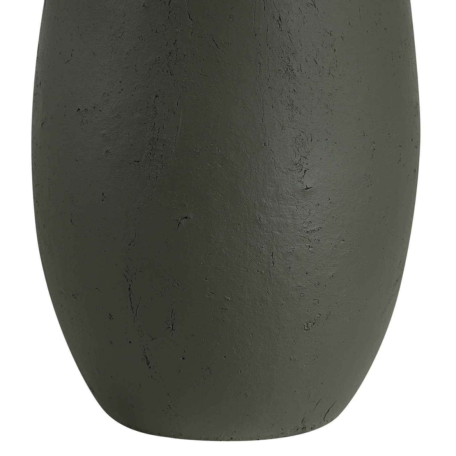 Olso Table Lamp with a dark green textured base and a white conical shade