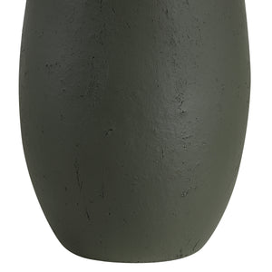 Close-up of Olso Table Lamp's dark green textured base