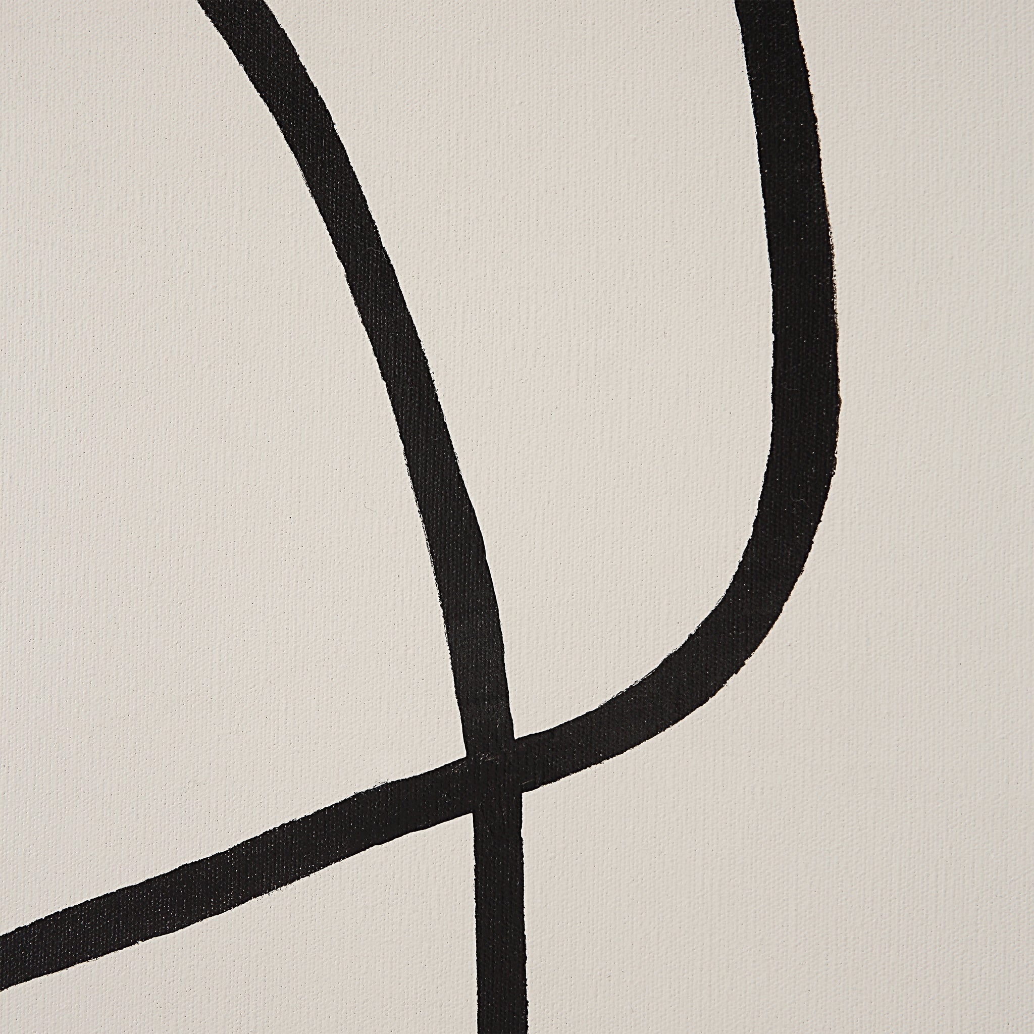 Moreau canvas art close-up of black lines intersecting on a white canvas