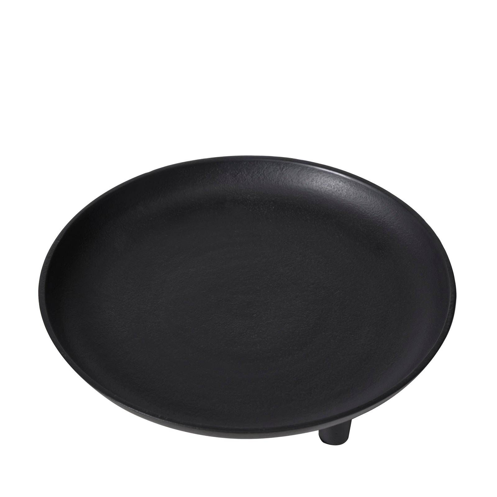 Elisa decorative bowl in black, round shape with three short legs