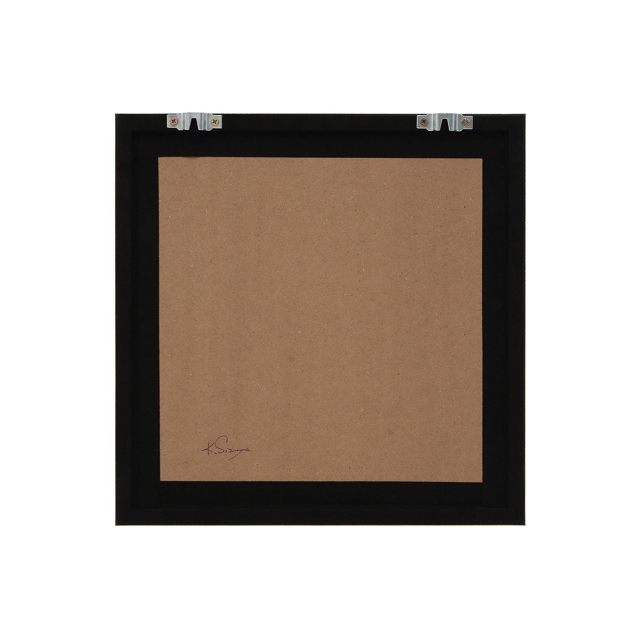 Back view of a framed Penelope printed art piece, showcasing a simple black backing.
