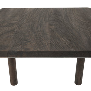 Clusia 19.0" Height Side Table with a dark wood finish and smooth surface, featuring four sturdy legs.