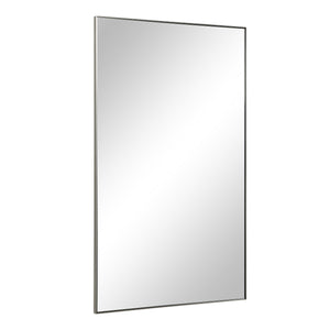 Spili mirror by Renwil, angled view showcasing a silver frame and reflective surface