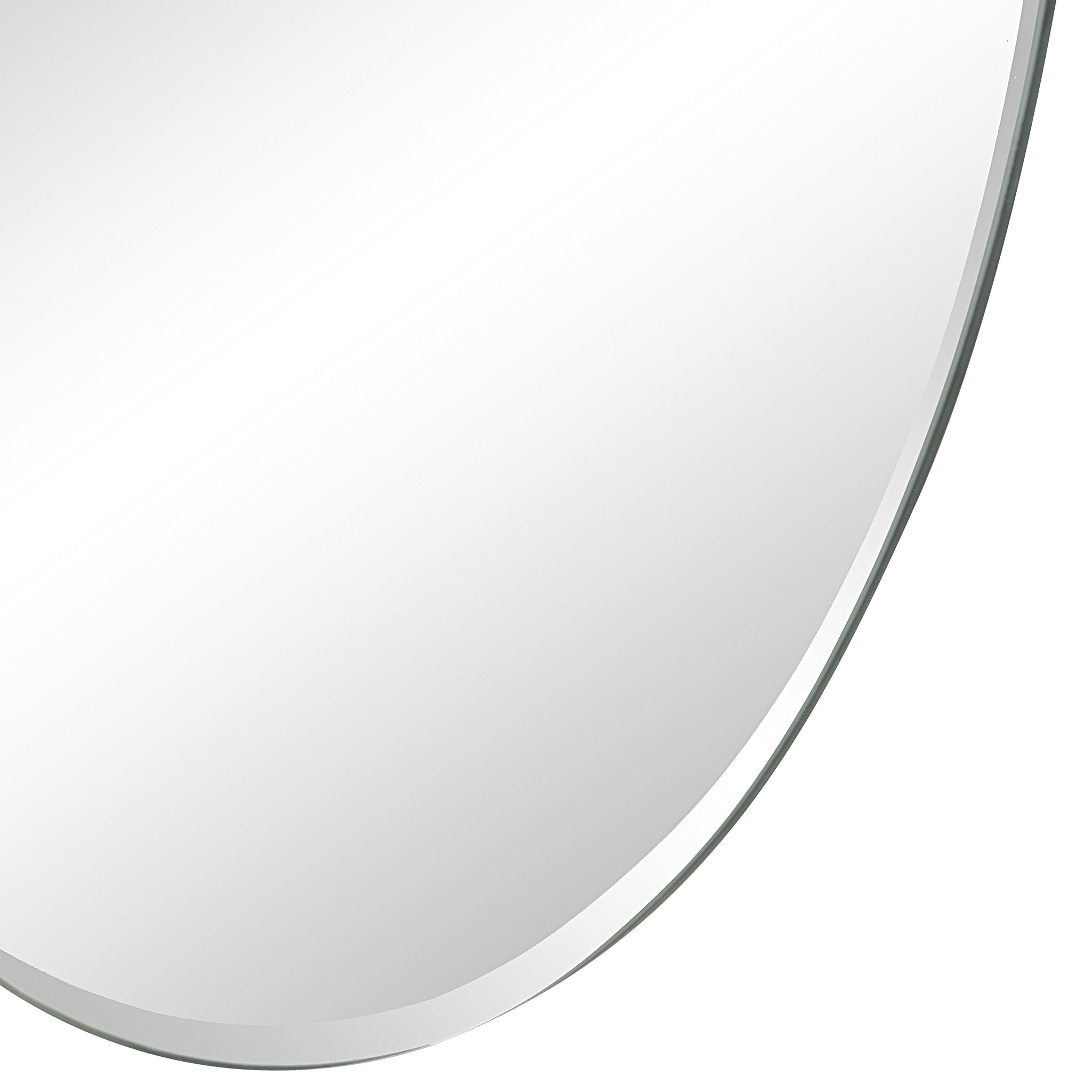 Anogia mirror by Renwil, back view showing mounting hardware, brown backing, organic shape.