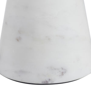 Silica statue by Renwil, bottom view of white marble cone highlighting texture.