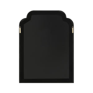 Back view of Emilien mirror in black with hanging hardware.