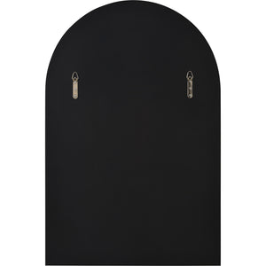 Back view of Waren Wall Mirror with a black backing and hanging hardware.