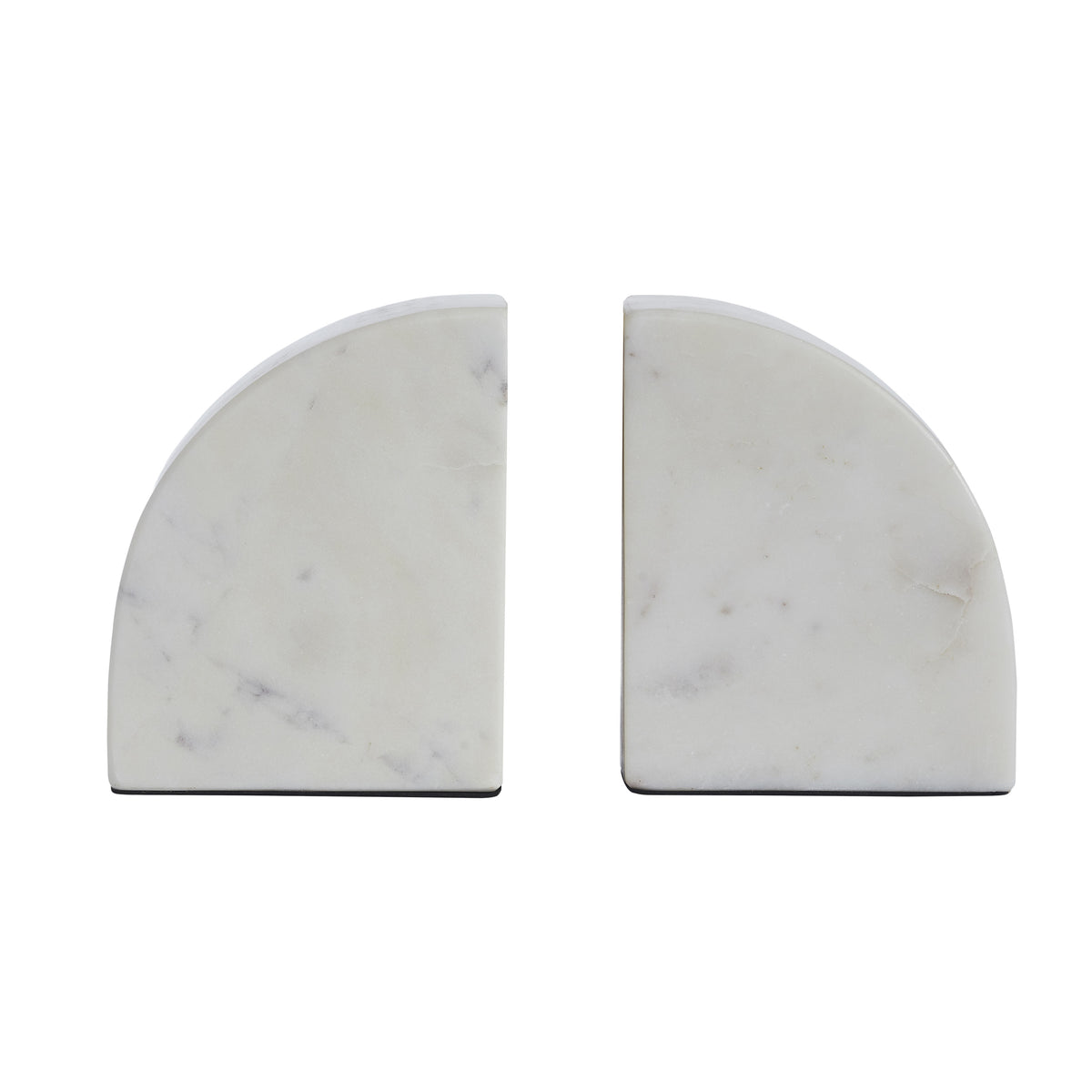 Carvella Bookends in Banswara Marble, featuring a smooth, curved design in light marble.