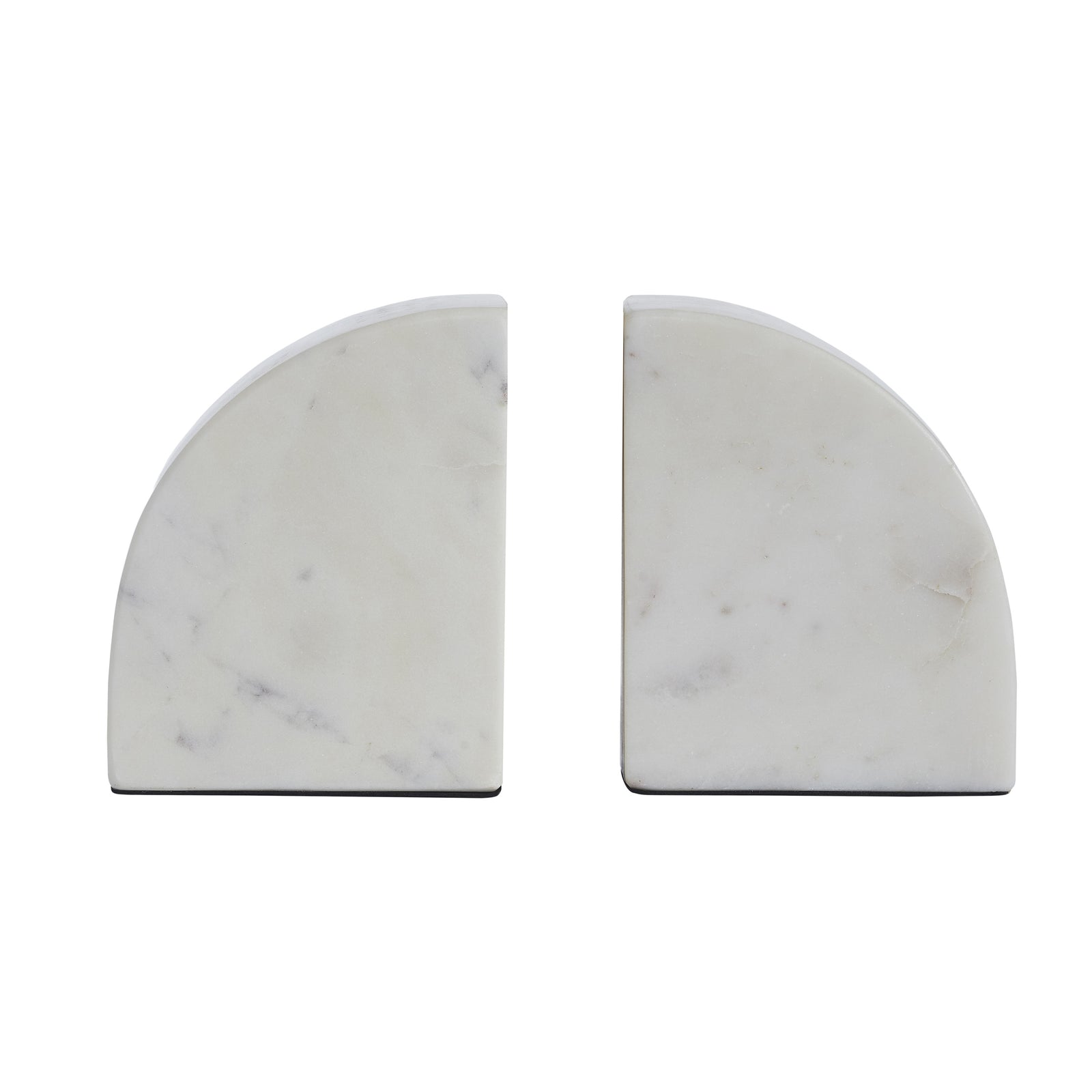 Carvella Bookends in Banswara Marble, featuring a smooth, curved design in light marble.