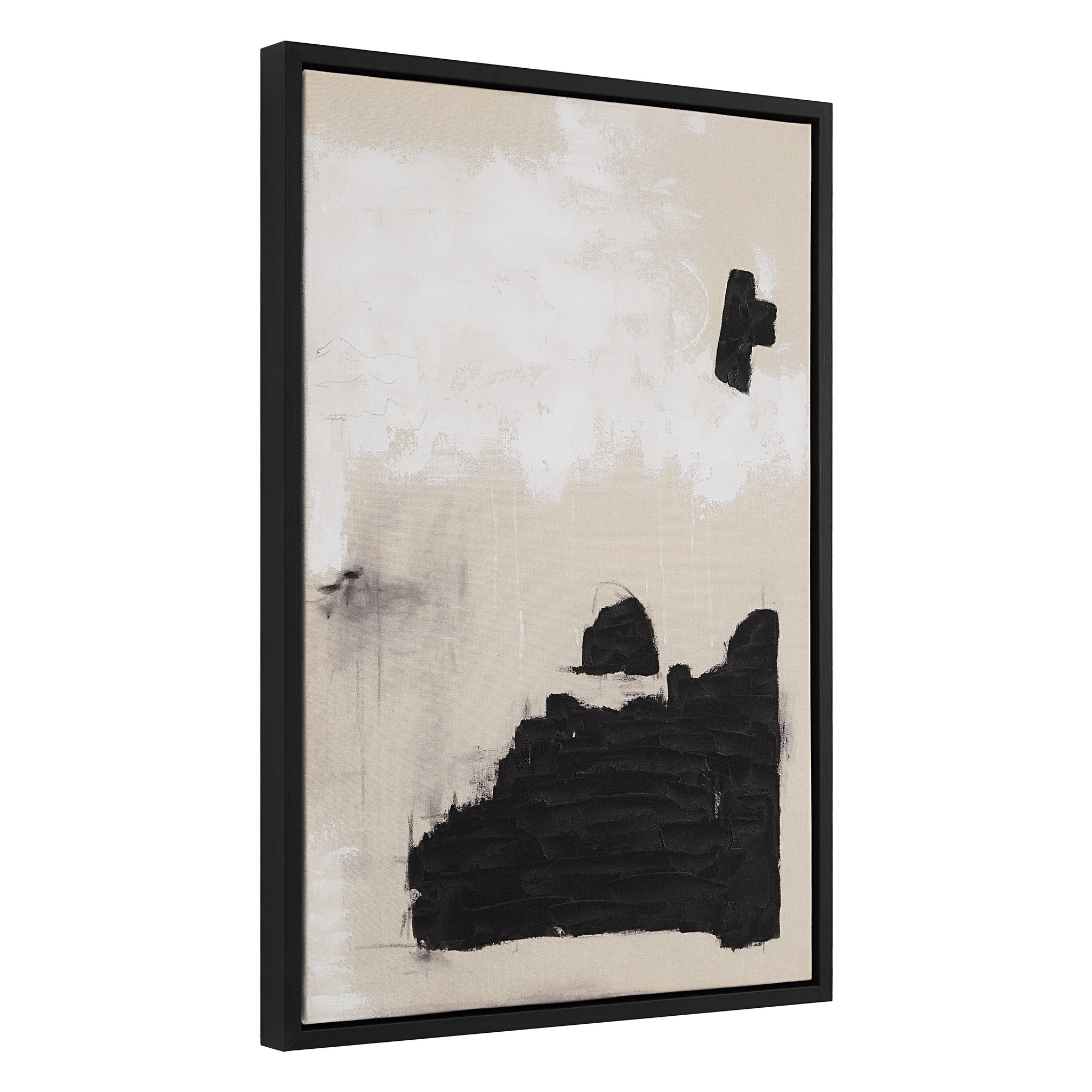 Asia Canvas Art by Renwil showcasing a side view of abstract black and white canvas art.