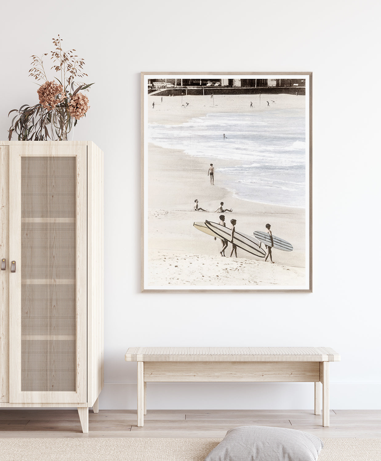 angle view of Surfing Trio luxury Artwork