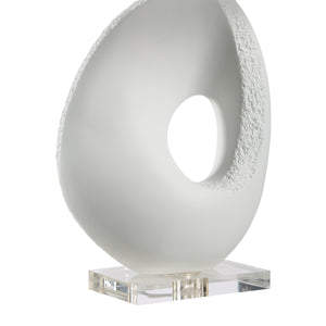 Opalis Table Lamp close-up showing frosted base with a textured edge.