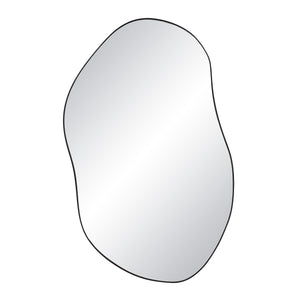 Jane Wall Mirror with an organic shape, featuring a reflective surface and black outline.