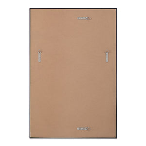 Back view of Lausanne Wall Mirror, showing mounting hardware and a brown backing.