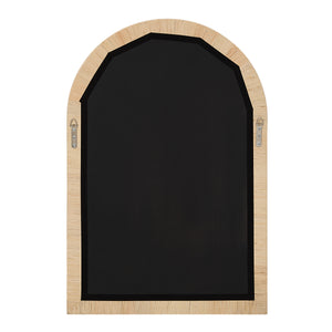 Back view of Tally Wall Mirror showing the black backing and hanging hardware