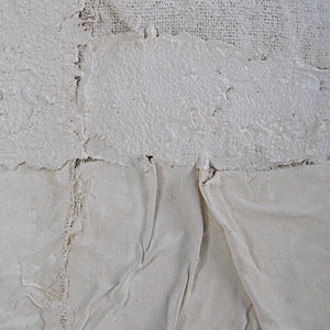 Detailed view of Bianchi wall art with layered white textures and fabric