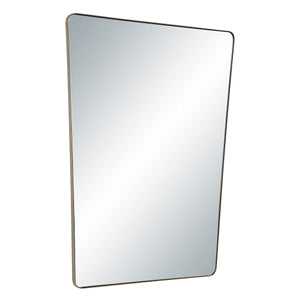 Mily mirror angled view showcasing its contemporary shape and reflective surface.