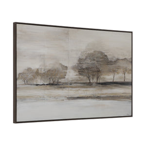 Pallini canvas art showcasing a tranquil scene with trees, viewed from a slight angle.