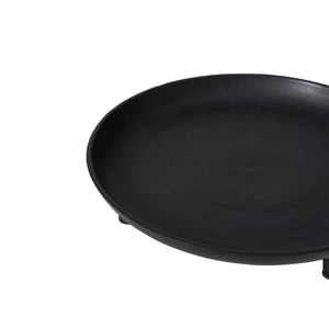 Elisa decorative bowl in black, angled view showing smooth rim and three legs