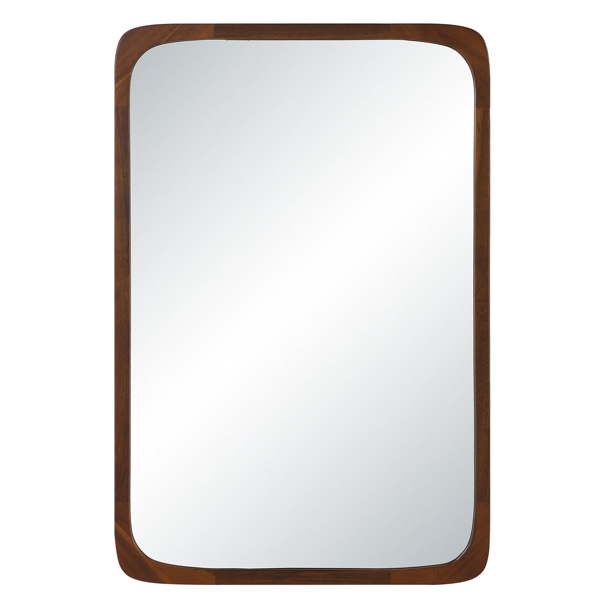 Sisley mirror with a rectangular shape and rounded edges, featuring a dark wood frame.