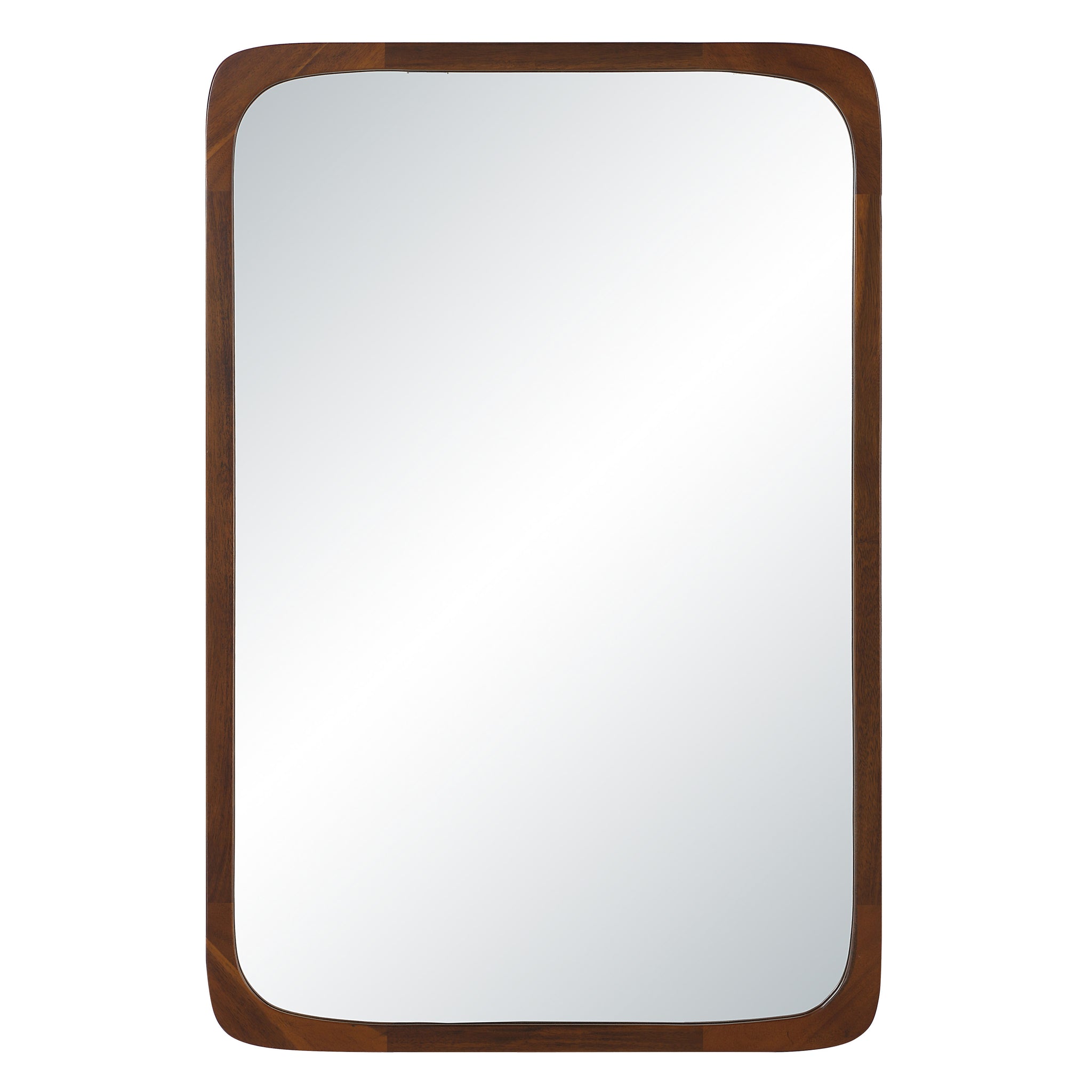 Sisley mirror with a rectangular shape and rounded edges, featuring a dark wood frame.