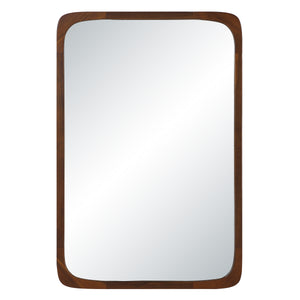 Sisley mirror with a rectangular shape and rounded edges, featuring a dark wood frame.