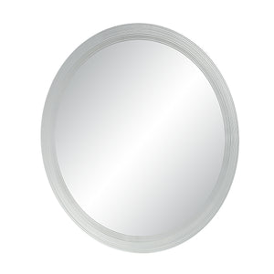 Osorno Wall Mirror featuring a sleek round design and silver ribbed border