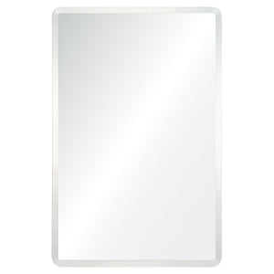 Danske Wall Mirror with a sleek silver frame and clear reflective surface, front view.