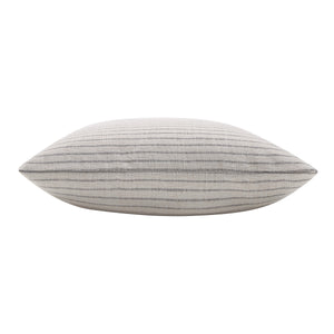 Lauren pillow viewed from the side, showcasing its striped design