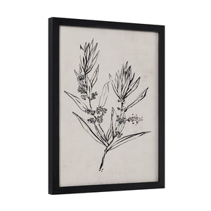 Basset canvas art in a black frame, featuring intricate floral designs