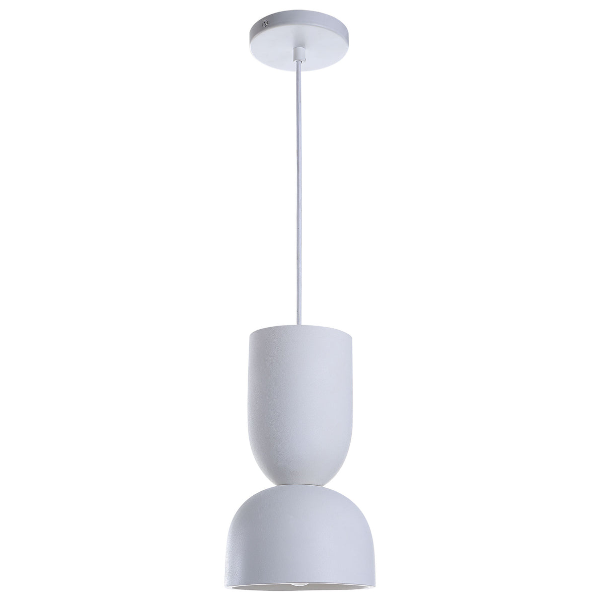 Kala Ceiling Fixture in white, featuring a modern design with a cylindrical top and rounded bottom.