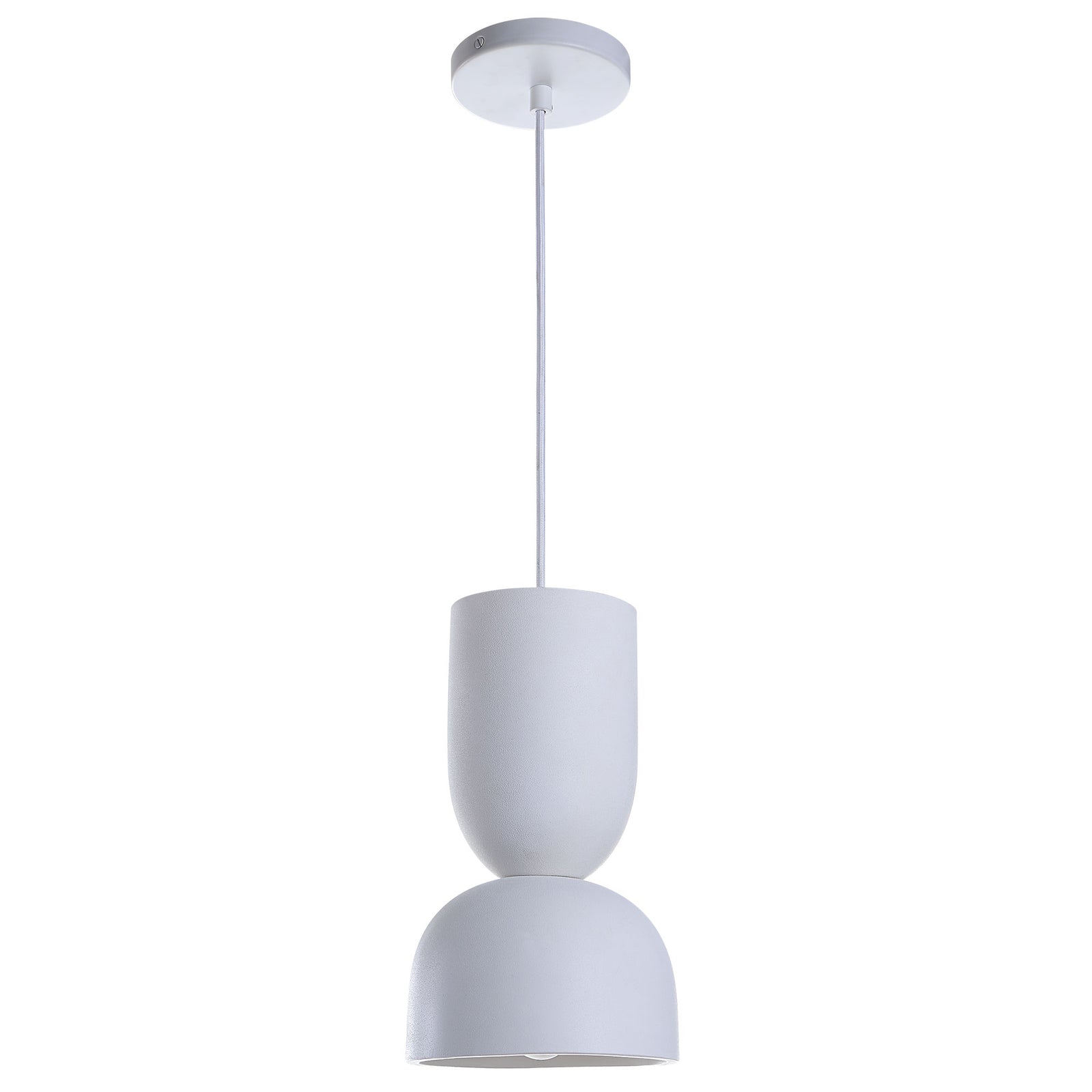 Kala Ceiling Fixture in white, featuring a modern design with a cylindrical top and rounded bottom.