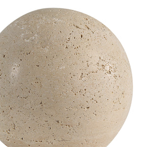 Cereza vase by Renwil, beige stone vase with a polished round shape