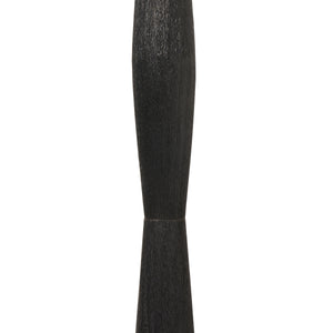 Detailed view of the black wooden body of the Francine Floor Lamp