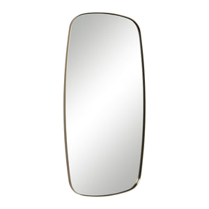 Jacossa mirror featuring a rounded rectangular design with a thin gold frame