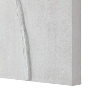 Cellier, textured white wall art featuring a subtle wood grain pattern and a raised design element.