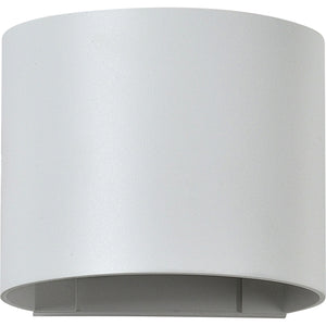 Zak Wall Sconce in white, cylindrical design with a smooth finish.