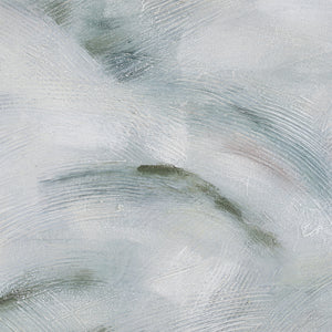 Close-up of Becks canvas art by Renwil highlighting textured gray and white brush strokes