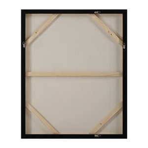 Back view of Ceiba canvas art, showing wooden frame and support structure