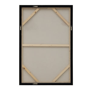 Back view of Quatro canvas art showing wooden frame and support structure.