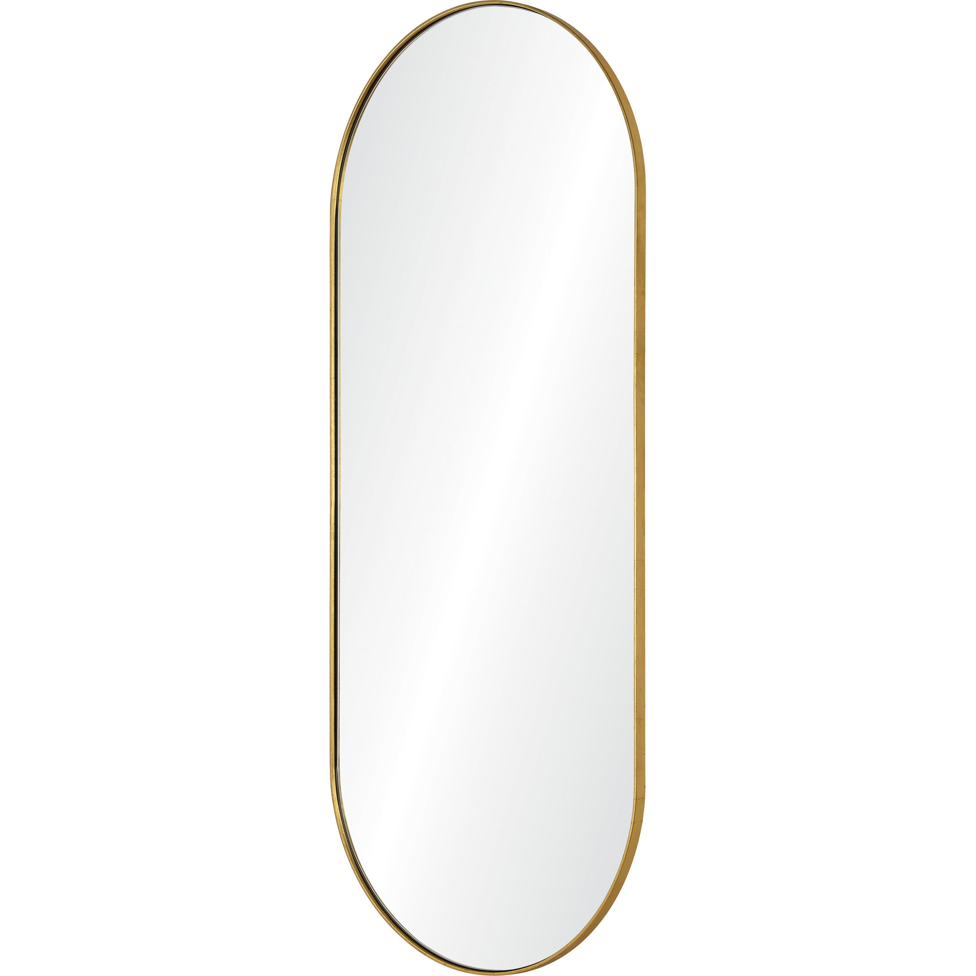 Marius Full Length Mirror featuring a gold border and oval shape