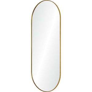 Marius Full Length Mirror featuring a gold border and oval shape