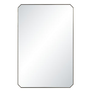 Nate mirror by Renwil, rectangular shape with octagonal corners, silver frame.